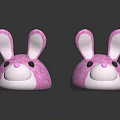 Cute Pink Rabbit Shaped Slippers With Soft Ears And Adorable Face For Kids