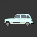 Light Green Vintage Car Model With Antenna Classic Design And Smooth Surface