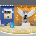 Popular Photo Check In Spot With White Wings Yellow Background And Decorative Lights