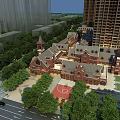 Modern High Rise Residential Buildings Surrounded by Greenery and Central Community Park