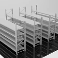 White Multi Tier Display Shelves With Metal Frame For Retail Storage And