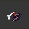 3D Rendering of Organ Structure with Hair Like Red Blue Blood Vessels and White Bone