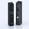 Modern Smart Electronic Door Handle With Digital Keypad And Green Indicator Light 3d model