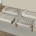 modern bed end stool sofa stool 3d model