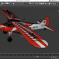 Red And White Striped Fighter Jet With YR Emblem And VR2678 Serial Number