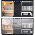 Modern SPA Sauna Design With Wooden Interior Glass Doors And Vent Grilles