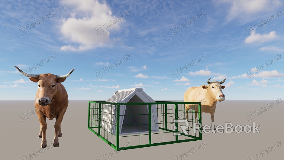 Yellow Cattle Calf Cattle Island Cattle House Cattle Cattle model