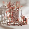 Elegant Floral Installation With Pink White Petals And Rose Gold Frame Decor Design