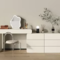 Modern Dressing Table Dressing Table Dressing Stool Crystal Stool Makeup Mirror Dressing Table Makeup Table 3d model