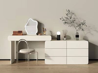Modern Dressing Table Dressing Table Dressing Stool Crystal Stool Makeup Mirror Dressing Table Makeup Table 3d model