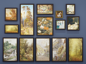 European Landscape Painting Decorative Painting 3d model