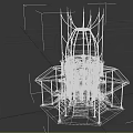 Futuristic Architecture Design Featuring Octagonal Structure Glass Dome Antennas Steps And Support Framework