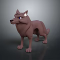 3D Wolf Character With Brown Fur Blue Eyes And Pointed Ears