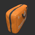 Orange Emergency Medical Kit Bag With Cross Symbol And Mountain Design For Outdoor Use