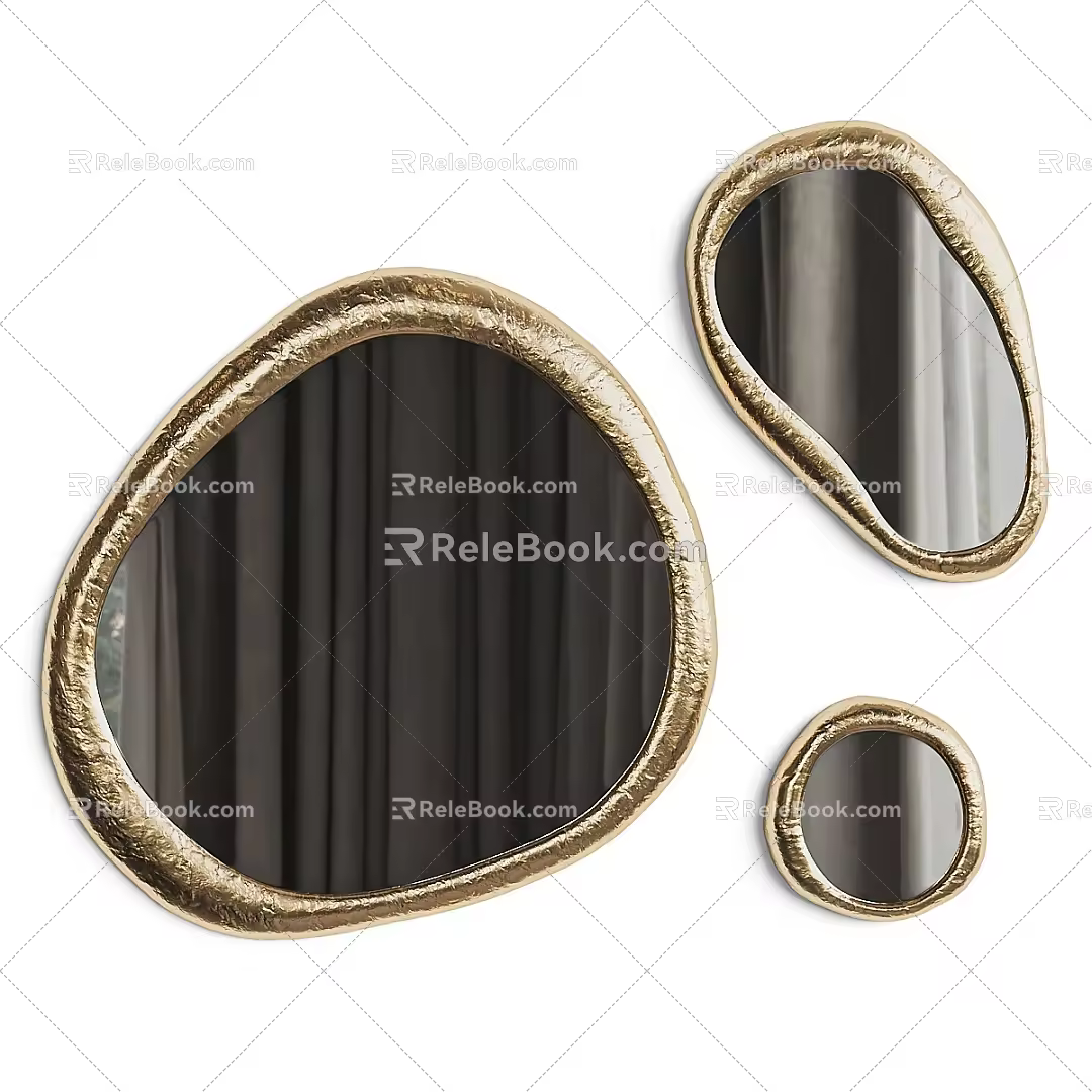 Boca modern decorative mirror mirror decorative mirror dressing mirror basin mirror wall hanging shaped mirror 3d model