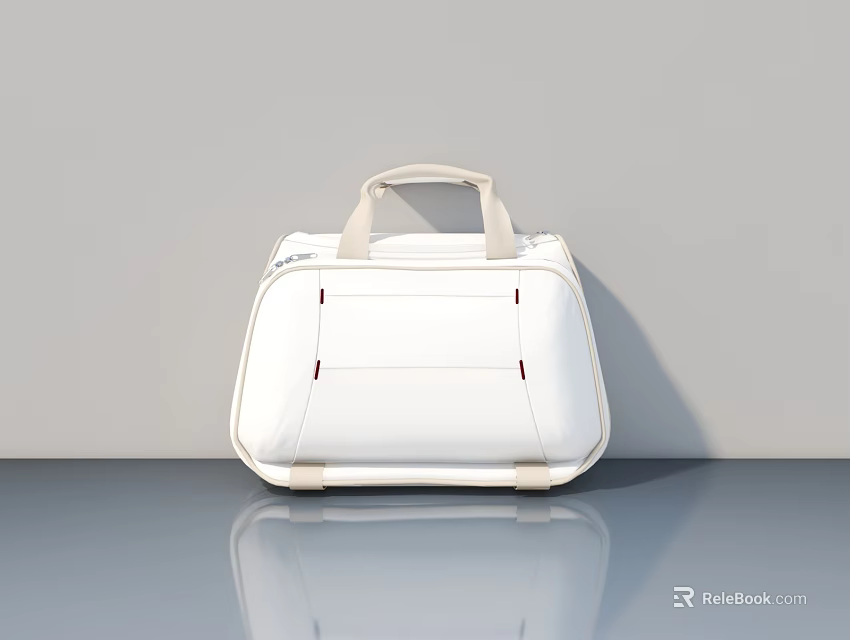 White Modern Hinged Door With Smooth Surface And Simple Handle Design 3d model