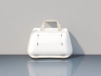 White Modern Hinged Door With Smooth Surface And Simple Handle Design 3d model
