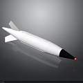 Modern Weapon Missile With White Body Black Tip And Red End Streamlined Design