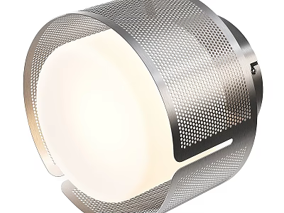 Stylish Modern Wall Light With Metal Mesh Frame And Circular Illuminated Center 3d model