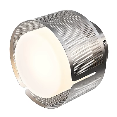 Stylish Modern Wall Light With Metal Mesh Frame And Circular Illuminated Center 3d model