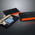 Disassembled Electronic Device With Black Orange Casing Circuit Board Knobs And Screws 3d model