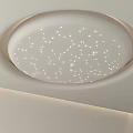 Modern Circular Ceiling Design with Starry Small Lights and Decorative Frame 3d model