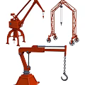 Red Industrial Lifting Equipment With Mobile Cranes And Chain Hooks For Heavy Duty