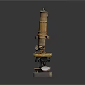 Retro microscope compound microscope magnifying glass experimental equipment 3d model