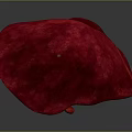 Red 3D Liver Anatomical Model Displaying Detailed Abdominal Organ Structure 3d model
