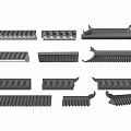 New Chinese Eaves Tile Eaves Combination 3d model