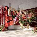 811KB New Chinese Cloth Mantle Display Area Wedding Syph Master and PS Design Material Effect Diagram 3d model