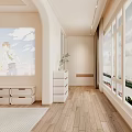 Modern Living And Dining Room Interior With Beige Sofa Large Windows Sea View Wooden Flooring