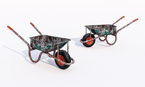 Rusty wheelbarrow 3d model