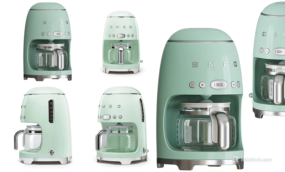Smeg Green Coffee Makers Stylish Kitchen Appliances With Multiple Designs For Modern Kitchens 3d model 