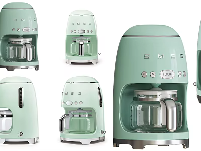 Smeg Green Coffee Makers Stylish Kitchen Appliances With Multiple Designs For Modern Kitchens 3d model