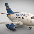 Nolinor BAE 146 Airliner With Blue Tail Gold Logo And White Body