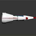 White Conical Spacecraft Model Featuring Red Accents And Blue Panel Aerospace Design 3d model