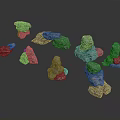 Various Shapes Natural Stone Decorative Pieces With Rough Textured Surfaces For Landscaping