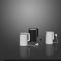 Modern Black And White Electric Kettles With Silver Trim For Household Use