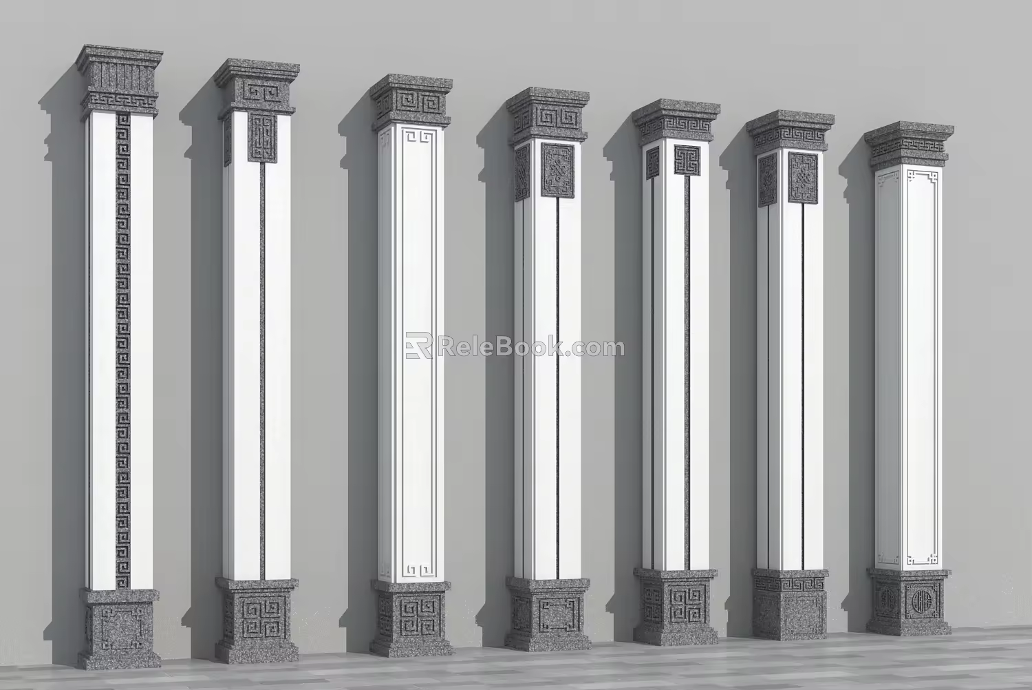 New Chinese style column Chinese style column corner column Roman column 3d model