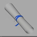White Rolled Scroll Tied With Blue Ribbon Essential Daily Living Product