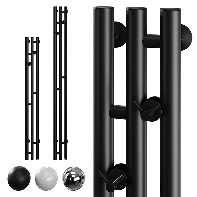 Black Metal Door Handles And Pulls With Modern Design For Home Improvement Projects 3d model