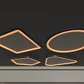 Modern Ceiling Lights With Various Geometric Shapes And Warm LED Illumination 3d model