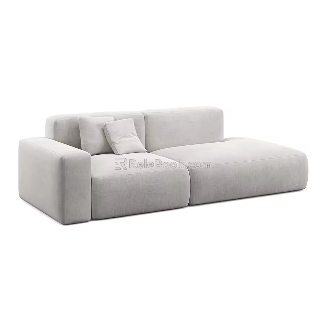 Modern minimalist double sofa 3d model