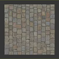 Colorful Small Square Mixed Stone Paved Surface With Grouted Joints And Tones 3d model