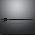 Traditional Arrow Weapon With Triple Pointed Arrowhead Dark Wooden Shaft Metallic Accents And Reflection