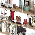 Modern Decorative Ornament Set With Vases Sculptures Books And Picture Frames