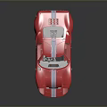 Shiny Pink Race Car with White Stripes and Sleek Design on Dark Surface