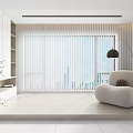 Modern Living Room Interior With Curtains Cozy Chair Floor Lamp Green Plant