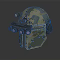 Military Tactical Camouflage Helmet Featuring Binoculars And Protective Earmuffs